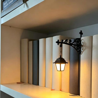 Vintage Hanging Bookshelf Lantern™ | Warm LED Book Nook Light